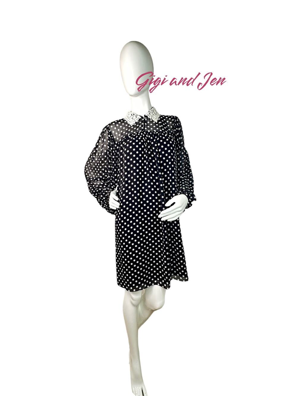 Kate spade Domino Dot Swing Dress Size Medium Black